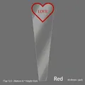 50pcs Red Heart Love Printed Single Rose Flower Packaging Bags for DIY Flower Bouquet - Heart Single Bag-Red / 50Pcs/Bag