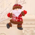 Handgemaakte Kerstman pop met hartjes handschoenen en gouden koord hanger - Kerstman