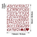 Red glitter 1-inch alphabet stickers with numbers and symbols for graduation caps - Red