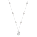 Elegant S925 sterling silver shell pendant necklace with white pearls on a silver chain - 925 Silver / Silver