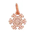 Sparkling snowflake jewelry pendant in rose gold finish with micro-set clear zircons - Rose Gold Snowflake