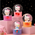 Miniature Hello Kitty crystal globes with colorful woven bases in pink and purple colors - 25-10# (lights + Snowflakes)