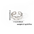 Silver chain-style titanium steel ring featuring an adjustable open band design - Tyr0445 / Adjustable Open