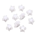 Macro detail of acrylic star beads for DIY jewelry with white two-tone design - White