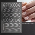 Αυτοκόλλητα νυχιών Rose Silver με καμπύλες γραμμές και φράσεις love being yours για νύχια - STZ-GS104 Ροζ Ασημί Γραμμές & Γράμματα