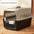 Grey and white pet carrier size 66x48x43cm with metal door and 20kg load capacity - Small 48*32*30 / Charcoal Black