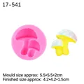 Pink mushroom silicone mold for fondant and chocolate cake decoration, 5.5cm diameter - Style 1 (5.5*5.5*2cm) / Pink