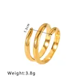 Adjustable golden hollow geometric spiral ring made of polished stainless steel for women - Double-layer Spiral High-light Polished Wrap Style / Gold