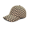 Casquette de baseball à motifs cubes 3D et visière courbée pour le soleil - M (56-58cm) / Kaki