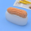 DIY corn shape silicone mold for fondant chocolate cake and handmade soap crafting - Corn (402) / Semi-transparent White
