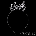 Diadema Bride to Be de strass plateado con diseño de anillo para despedidas de soltera y novias - Plata-BRIDE TO BE