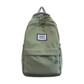 Zaino in nylon stile giapponese minimalista verde Morandi con etichetta in tessuto - Verde