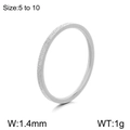 Minimalistischer schmaler silberner gefrosteter Edelstahlring für Damen Schmuck Geschenk - Größe 5 / 1.4mm Breiter Mattierter Stil (KR114764-GC) / 1,4 mm Breite / Stahlfarben