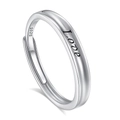 S925 Sterlingsilber Forever Love verstellbarer offener Ring mit eingraviertem Schriftzug - Einstellbar Offen / Damen (Love)
