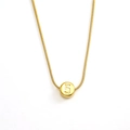 Halskette aus 18K vergoldetem Edelstahl mit Schlangenkette und runder Zahl 5 - Zahl 5