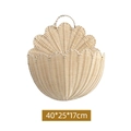 Handwoven rattan wall basket with scalloped edges in natural yellow finish, 40x25x17cm - Imitation Rattan Wall Basket Large 40*25*17CM