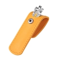 Portable 6-piece stainless steel earwax removal kit in a yellow PU leather pouch - 6-Piece Set / Yellow