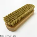 Spazzola per scarpe in legno di faggio e crine di cavallo con manico naturale, 14x4,5x4 cm - Spazzola in setole di maiale in legno di faggio naturale (A-141)