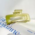 Olive green translucent square hair claw clip made of acrylic on a white magazine - 12.5CM / Tea Green