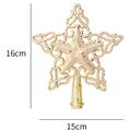 Glittering 16cm golden hollow star Christmas tree topper with shimmering sequins decoration - Style B Hollow Star / Gold