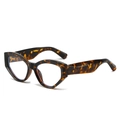 Classic tortoise shell cat eye sunglasses with UV protection for a retro fashion look - Leopard Frame