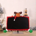 Copertura monitor computer natalizia con renna in peluche rosso per decoro ufficio - Stile Renna