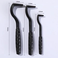 Set di 3 ganci neri per rimozione zecche in tre dimensioni con impugnatura antiscivolo - Set da 3 pezzi / Nero