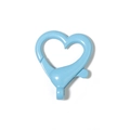 Detail of blue heart-shaped lobster clasp for DIY jewelry and keychain accessories - Small / Blue