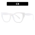 Modern white cat-eye eyewear frame in minimalist style with a polished finish - Solid White