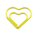 Clip y marcador de metal amarillo con forma de doble corazón para papelería creativa - Amarillo