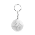 Miniatur Golfball Schlüsselanhänger mit silbernem Metallring auf weißem Grund - 4,0 cm weißer Golfball