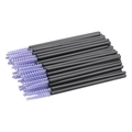 Disposable eyelash brush set with black handle and purple spiral bristles in a pack of fifty - Black Handle Light Purple Head (50PCS/Pack)
