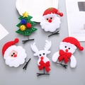 Pinzas de pelo navideñas con diseños de Papá Noel y renos para peinados festivos - 5 Colores Mezclados