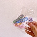 Mini candy-colored metal snap hair clips set for girls in clear plastic packaging - Waterdrop Shape (10Pcs)