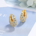 Mikro-Zirkonia Ohrringe in Taschenform vergoldet glänzend für modische Frauen - Kupfer mit Zirkonia (S925 Silberstift) / Gold