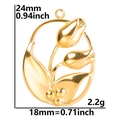 Dettaglio del ciondolo a tulipano in oro 18K con dimensioni e misure precise dell'articolo - Ciondolo Tulipano / Oro