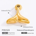 18k vergoldeter Walflossen-Anhänger aus Edelstahl, Halsketten-Charm 9,4mm x 10,4mm - Edelstahl Goldene Walflosse Anhänger (PJ91524)