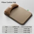 Waterproof faux leather dog bed with pillow in light brown, size chart L to XXL - XL (75*55cm) / Brown