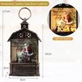 Lanterna di Natale vintage in bronzo con scena di Babbo Natale ed effetto luminoso - Babbo Natale