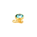 Bijou de piercing microdermal en titane avec zircon bleu-vert et base au fini doré - Zirconium de 4mm / Aqua