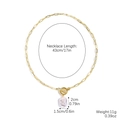 Gold paperclip chain necklace with baroque pearl pendant and OT clasp detail - Square Chain Irregular Pearl OT Clasp Necklace (N2504-5)
