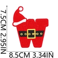 Detailed view of red Christmas letter W embroidery patch with size 8.5x7.5cm - Christmas Hat Letter-W