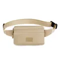Riñonera beige de tela oxford impermeable con múltiples bolsillos con cremallera mujer - Caqui