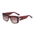 Fashion cat-eye square sunglasses with translucent brown frames and gradient brown lenses - Transparent Dark Brown