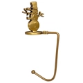 Christmas stocking holder with snowman design and golden metal hook for mantel - Snowman / Antique Bronze