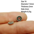 Detail view of 7.5mm antique silver alloy spacer bead for DIY jewelry making - 16# (Dia 7.5mm Thick 2mm)