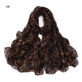 Detail view of lightweight leopard print scarf with fine stitching and soft fabric texture - No.4 (Beige Leopard)