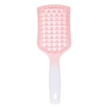 Haarbürste mit rosa-weißem Farbverlauf, hohlem Design und praktischem Aufhängeloch am Griff - Gradient Matt Pfirsichrosa