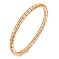 5mm oval snake bone bracelet in 18K gold finish stainless steel with a high-polished surface - Snake Tubogas Rose Gold