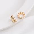 Detailed macro of 14K gold-filled crown spacer beads with colorful zircon inlay for DIY jewelry - 12# Colorful Crystal Crown / 10x4mm / 14K Gold